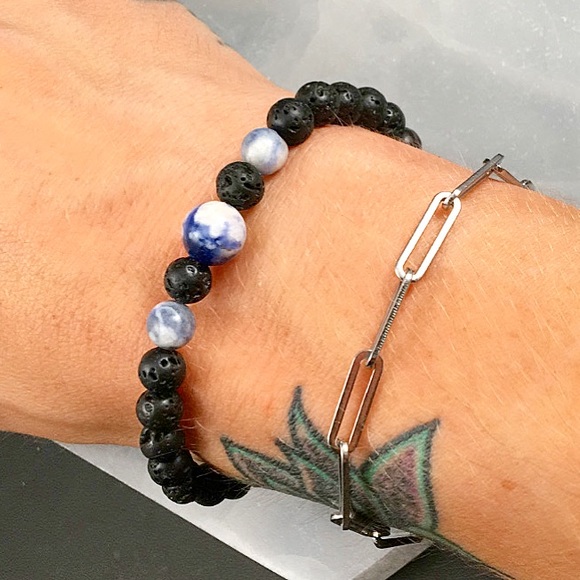 Jewelry - Sodalite & Lava Rock Bracelet